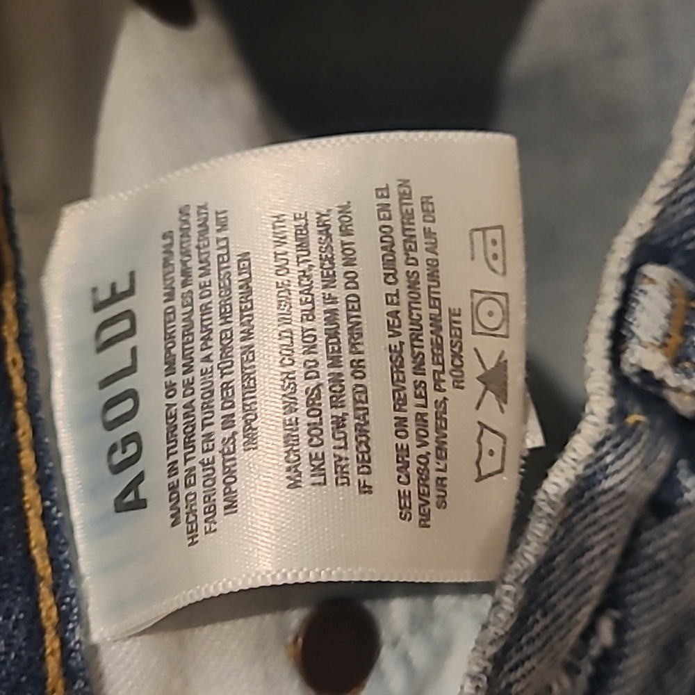 AGOLDE 90s MID RISE DISTRESSED JEANS KNEE RIP - Picture 8 of 10